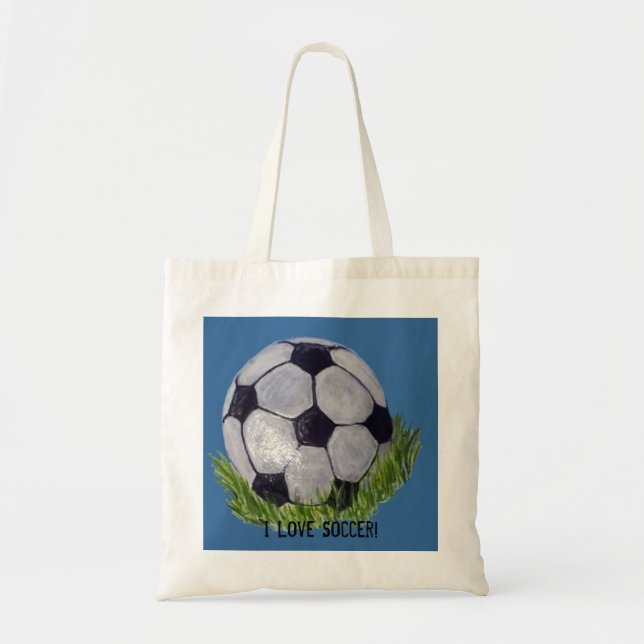 I Liebe-Fußball mit Fußbalball Tragetasche (Vorne)