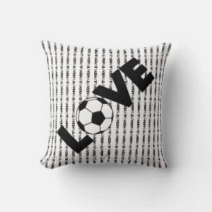 I Liebe Fußball mit schwarzem Text Kissen