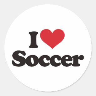 I Liebe-Fußball Runder Aufkleber