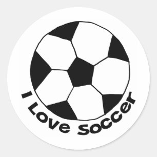 I Liebe-Fußball Runder Aufkleber