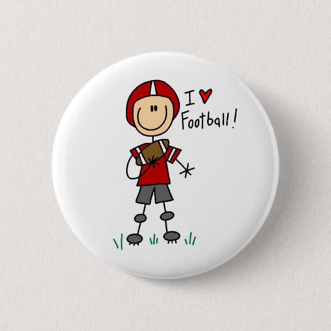 I Liebe-Fußball-T-Shirts und Geschenke Button (Vorderseite)