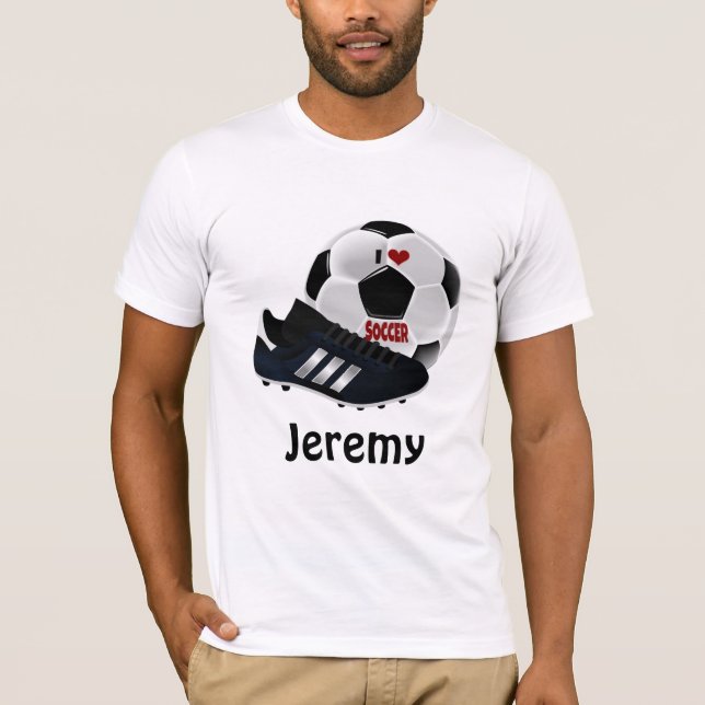 I Liebe Fußball-Vorlage T-Shirt (Vorderseite)