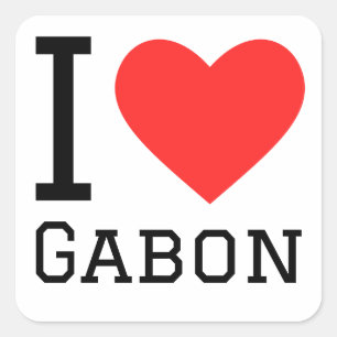 I Liebe Gabun Quadratischer Aufkleber