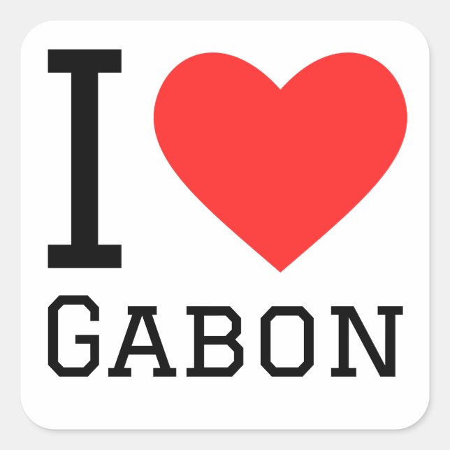 I Liebe Gabun Quadratischer Aufkleber (Vorderseite)