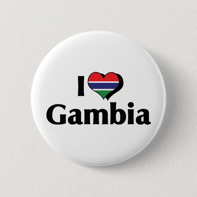 I Liebe Gambia Flag Button (Vorderseite)