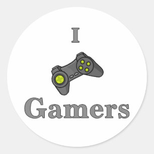 I Liebe Gamer Runder Aufkleber