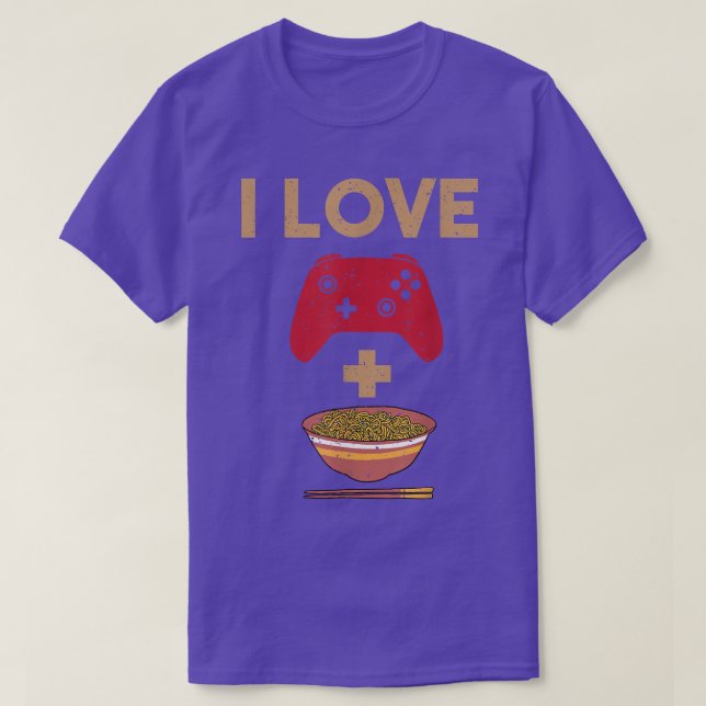 I Liebe Gaming und Ramen T-Shirt (Design vorne)