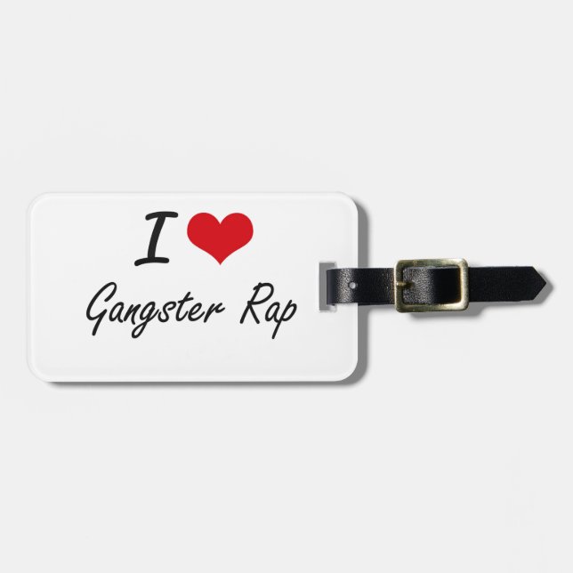 I Liebe GANGSTER-RAP Gepäckanhänger (Vorderseite horizontal)