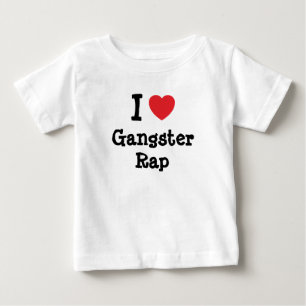 I Liebe Gangster Rap Herzstück personalisiert Baby T-shirt