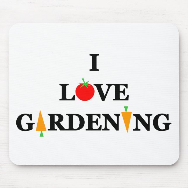 I LIEBE GARTEN Gemüsegärtner Cartoon Mousepad (Vorne)