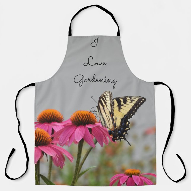 I Liebe Gartenbau - Blumen und Schmetterling Schürze (Vorderseite)