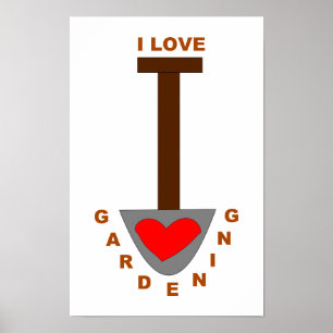I Liebe Gartenplatzplakat Poster