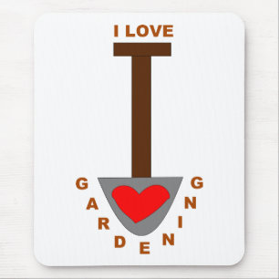 I Liebe Gartenspade Mousepad