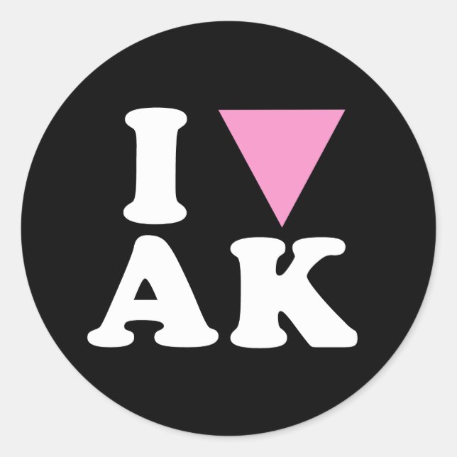 I LIEBE GAY AK - WHITE -.pnng Runder Aufkleber (Vorderseite)