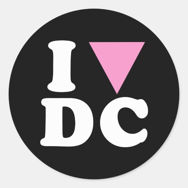 I LIEBE GAY DC — WEISS -.pnng Runder Aufkleber (Vorderseite)