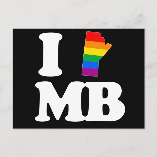 I LIEBE GAY MANITOBA - WEISS -.pnng Postkarte (Vorderseite)