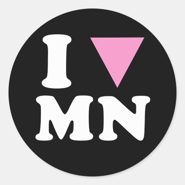 I LIEBE GAY MN - WEISS -.pnng Runder Aufkleber (Vorderseite)