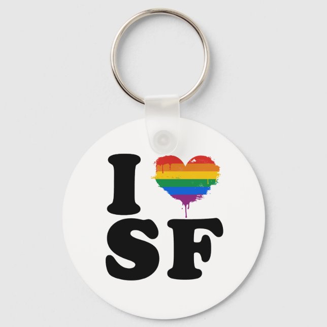 I LIEBE GAY SAN FRANCISCO SCHLÜSSELANHÄNGER (Vorderseite)