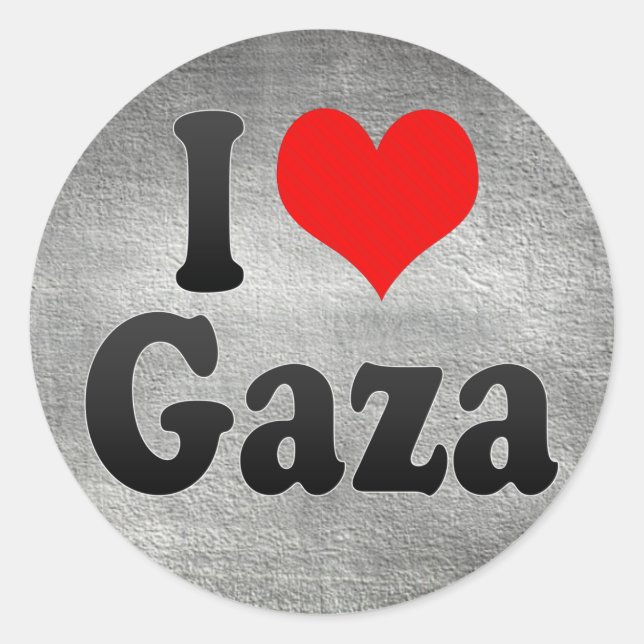 I Liebe Gaza, palästinensisches Gebiet Runder Aufkleber (Vorderseite)
