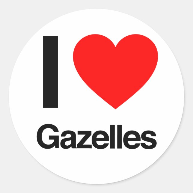 i Liebe gazelles Runder Aufkleber (Vorderseite)