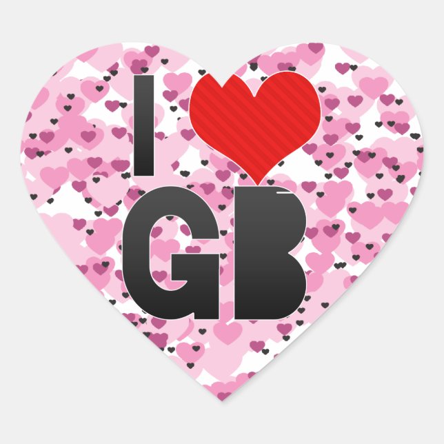 I LIEBE GB Herz-Aufkleber (Vorderseite)