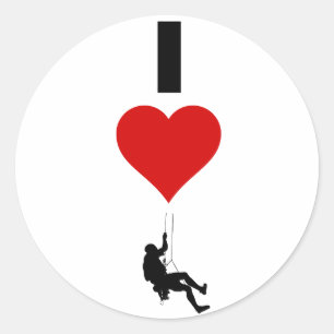 I Liebe-Gebirgsklettern (Vertikale) Runder Aufkleber