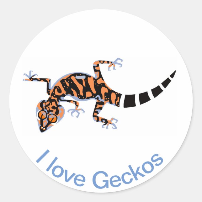 I Liebe GECKOS - gefährdete Arten- Runder Aufkleber (Vorderseite)