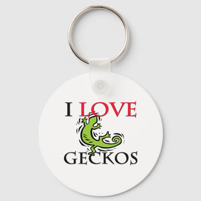 I Liebe Geckos Schlüsselanhänger (Vorderseite)