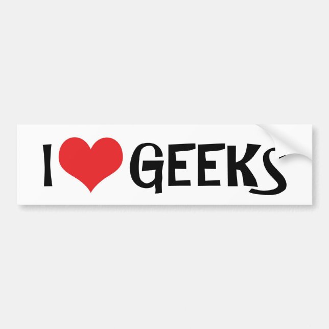 I Liebe Geeks Autoaufkleber (Vorne)