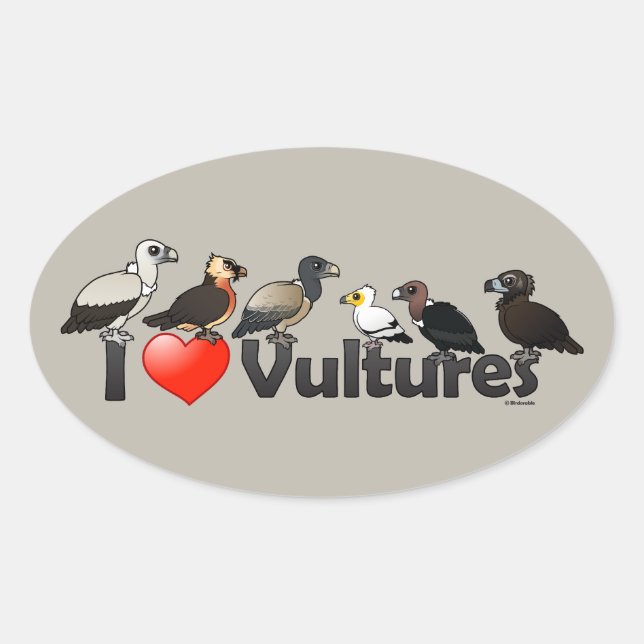 I Liebe-Geier (Eurasien) Ovaler Aufkleber (Vorderseite)