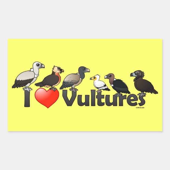 I Liebe-Geier (Eurasien) Rechteckiger Aufkleber (Vorderseite)