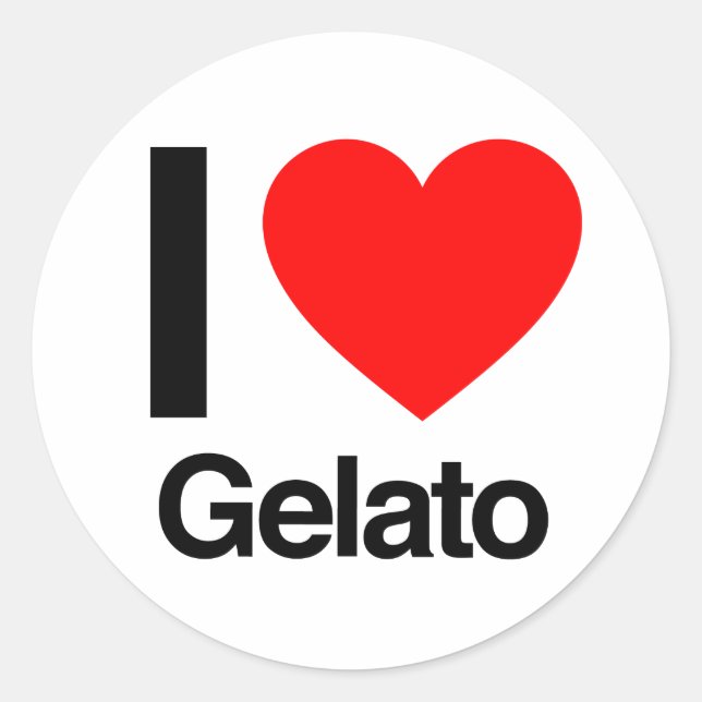 i Liebe gelato Runder Aufkleber (Vorderseite)