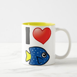 I Liebe-GelbschwänzeDamselfish Zweifarbige Tasse