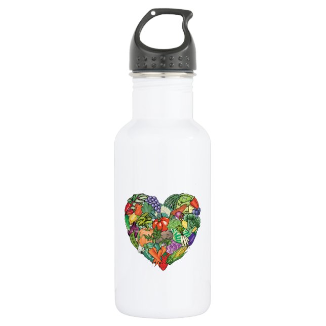 I Liebe Gemüse Edelstahlflasche (Vorderseite)
