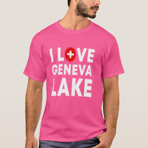 I Liebe Genfersee - Schweiz Attraktionen Schweizer T-Shirt