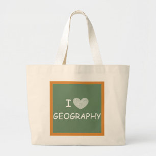 I Liebe Geografie Jumbo Stoffbeutel