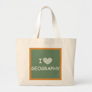 I Liebe Geografie Jumbo Stoffbeutel