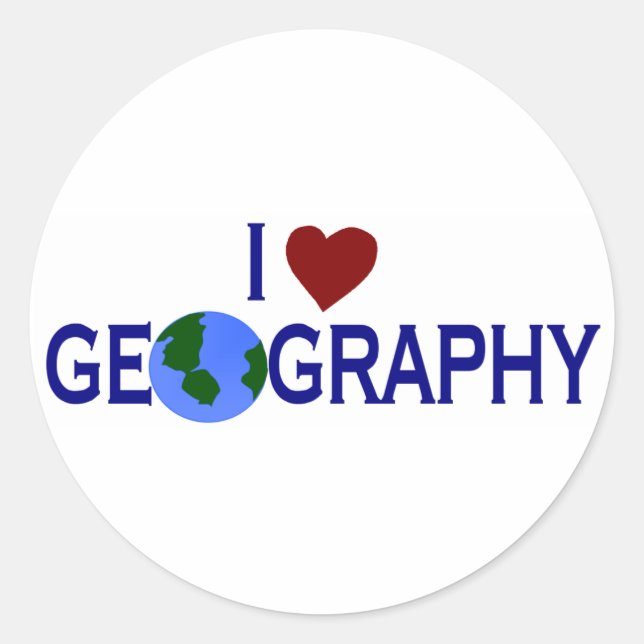 I Liebe Geografie Runder Aufkleber (Vorderseite)
