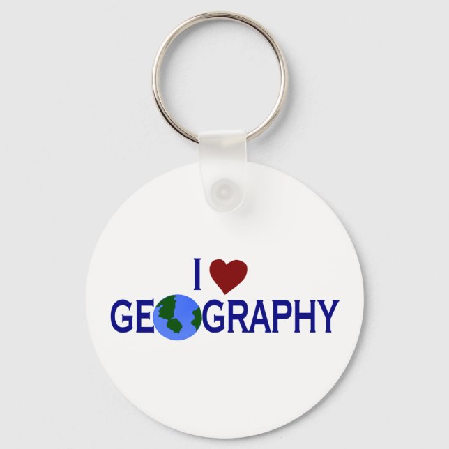 I Liebe Geografie Schlüsselanhänger (Vorderseite)