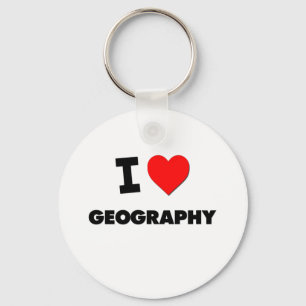 I Liebe Geografie Schlüsselanhänger