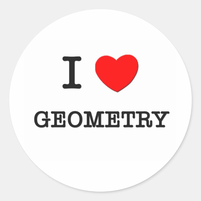 I Liebe GEOMETRY Runder Aufkleber (Vorderseite)