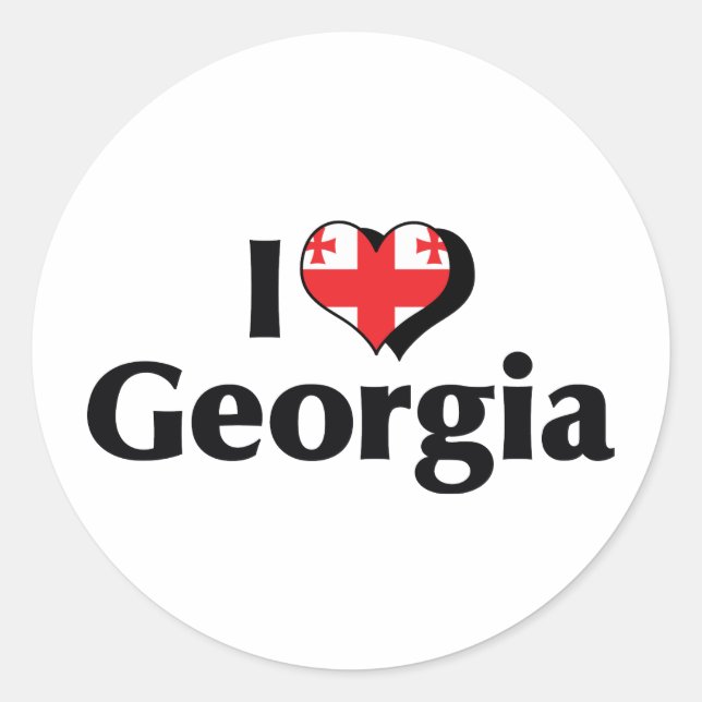 I Liebe Georgia Flag Runder Aufkleber (Vorderseite)