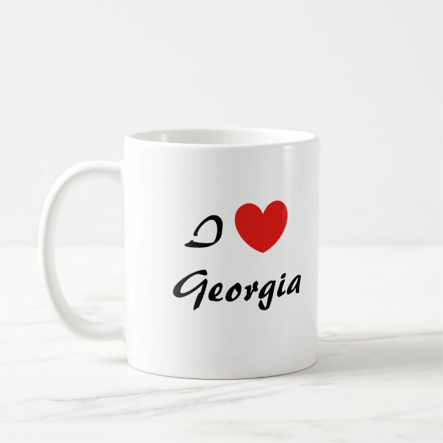 I Liebe Georgia Herz Typografie Kaffee Tasse (Links)