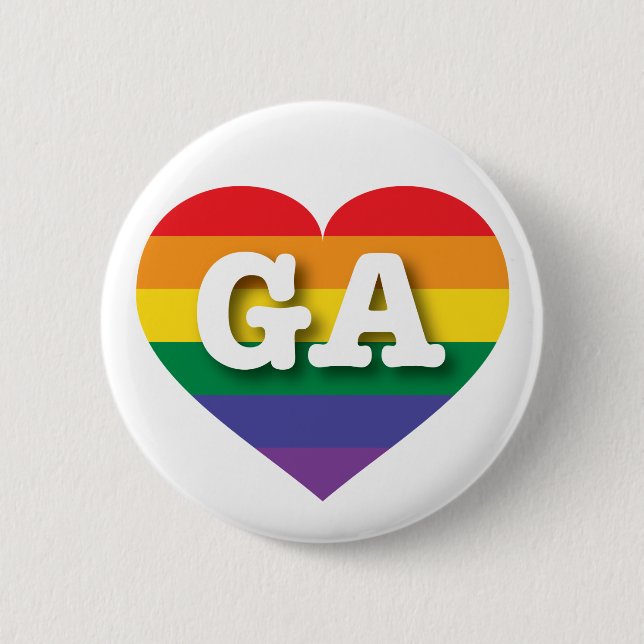I Liebe Georgia Rainbow Heart Button (Vorderseite)