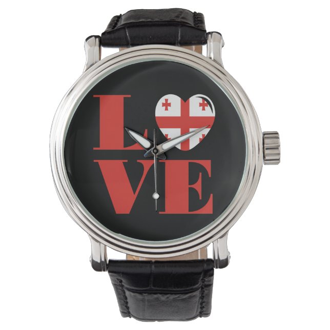 I Liebe Georgien Armbanduhr (Vorderseite)