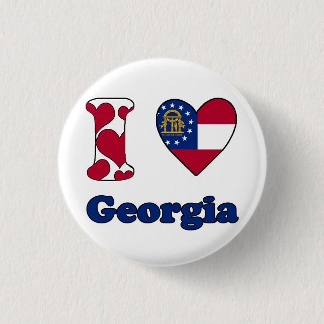 I Liebe Georgien Button (Vorderseite)