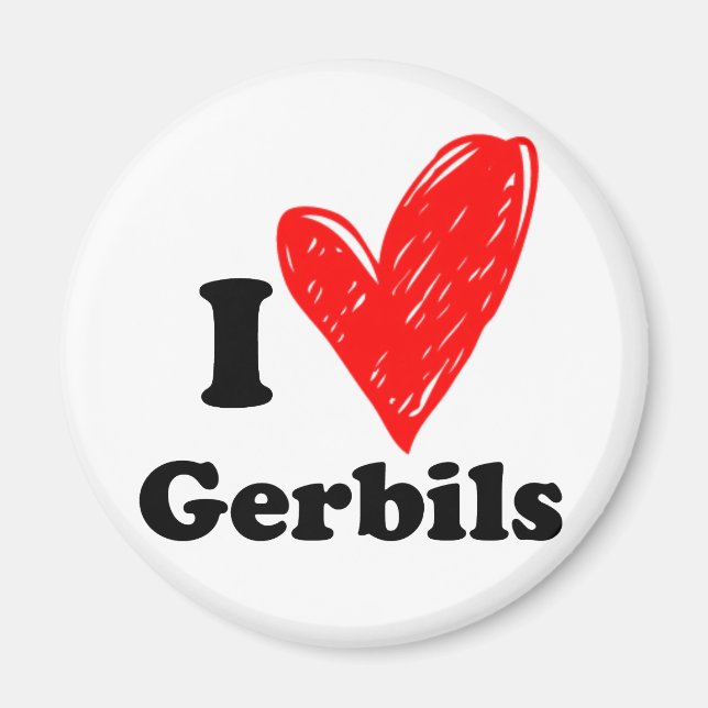 I Liebe Gerbils Magnet (Vorne)