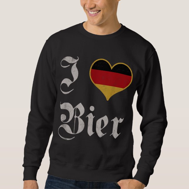 I Liebe German Beer Oktoberfest München Drink Bier Sweatshirt (Vorderseite)