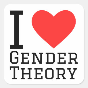 I Liebe Geschlechtertheorie Quadratischer Aufkleber