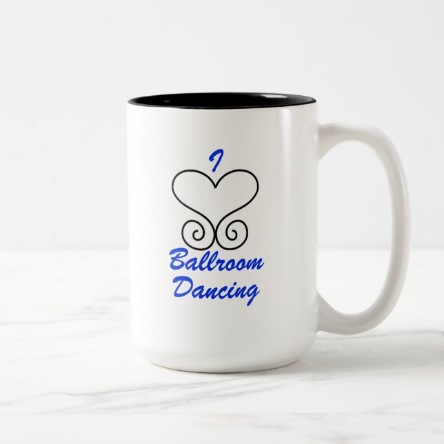 I Liebe-Gesellschaftstänze-Kaffee-Tasse Zweifarbige Tasse (Rechts)